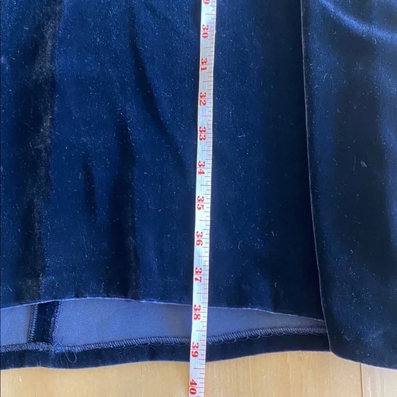 Lafayette 148 New York Blue Velvet Long Sleeve Mini Dress Size M Evening Party - Picture 10 of 10